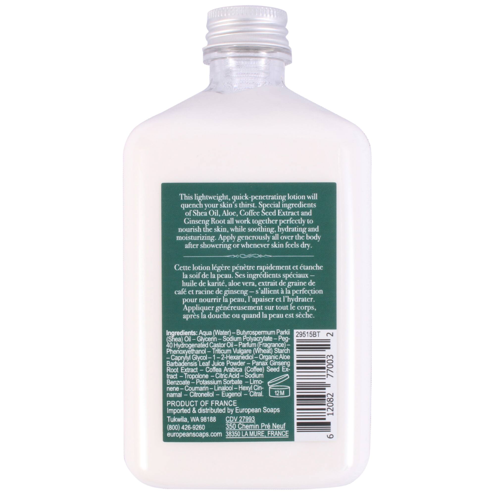 European Soaps Bergamot & Thyme Body Lotion